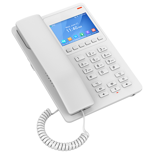 Grandstream GHP630W Desktop Hotel Phone 3.5 Color LCD PoE Dual Band Wifi 6 White