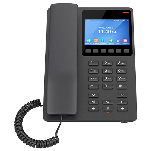 Grandstream GHP631W Desktop Hotel Phone 3.5 Color Lcd Poe Dual Band Wifi 6 Black