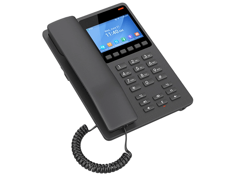 Grandstream GHP631W Desktop Hotel Phone 3.5 Color Lcd Poe Dual Band Wifi 6 Black