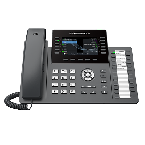 Grandstream GRP2636 12-Line Wi-Fi and POE Colour Screen with 24 multi-purpose MPK extension keys with paper slot