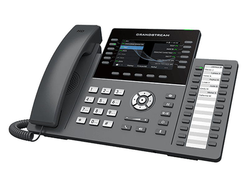 Grandstream GRP2636 12-Line Wi-Fi and POE Colour Screen with 24 multi-purpose MPK extension keys with paper slot