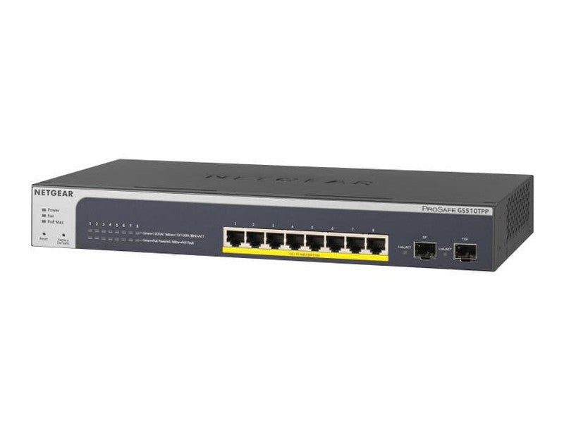 Neatgear GS510TPP-100AJS 8-Port Gigabit Ethernet High-Power PoE+ Smart Switch with 2 Dedicated SFP Ports 190W
