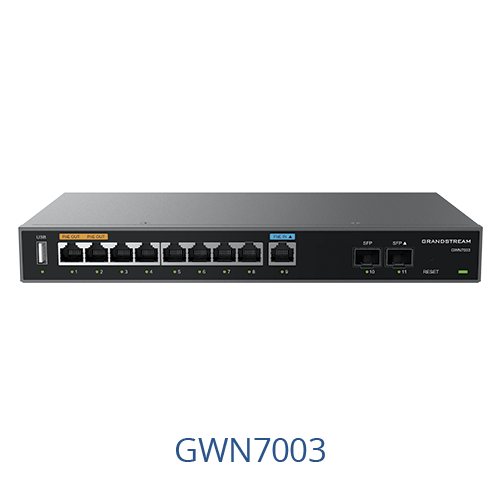 Grandstream GWN7003 Multi-WAN Gigabit VPN Router, 9 x GigE, 2 x SFP