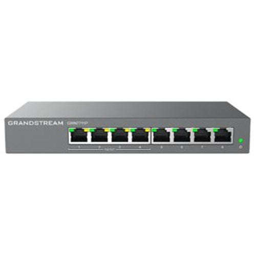 Grandstream GWN7711P Layer 2 Lite Managed Network Switch, 8 x GigE 4 x PoE/PoE+ or +24VDC Output Mode
