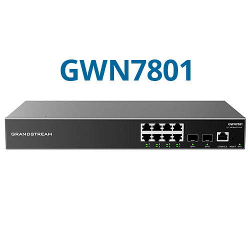 Grandstream GWN7801 Enterprise Layer 2 8-Port Gigabit Managed Network Switch 2 X SFP