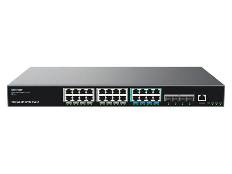 Grandstream ENTERP LAYER 3 MAN MULTI-GIG POE SWITCH, 8X2.5 GIGE POE++, 4 X 10G SFP+, 16 X GIGE POE GWN7822P