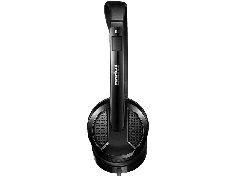 RAPOO H100 Wired Stereo Headsets - HD Voice Rotary Microphone Volume Adjustment 3.5mm Headphones with Audio split adapter cable.