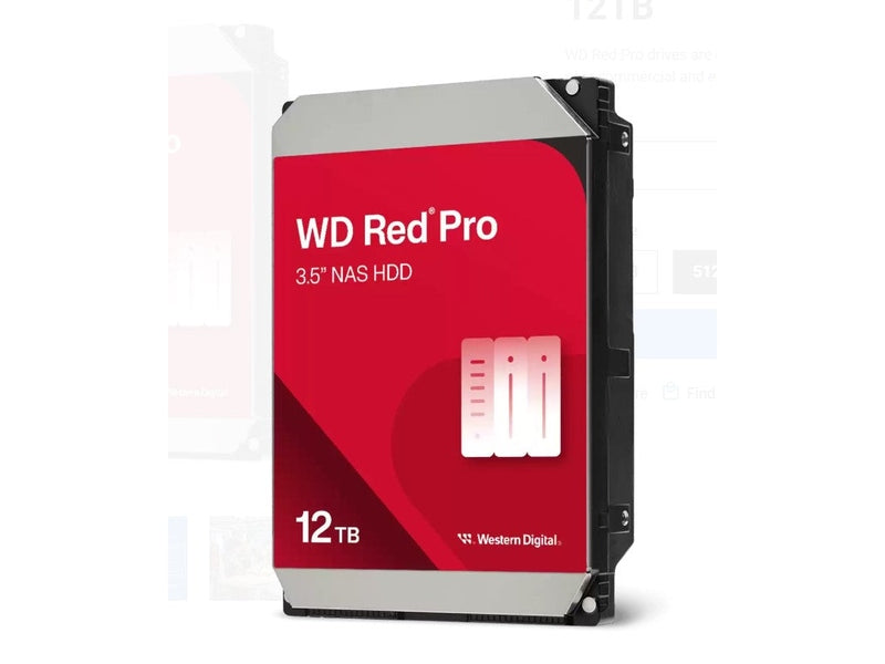 WD Red Pro 12TB 3.5" NAS HDD SATA3 7200RPM 512MB