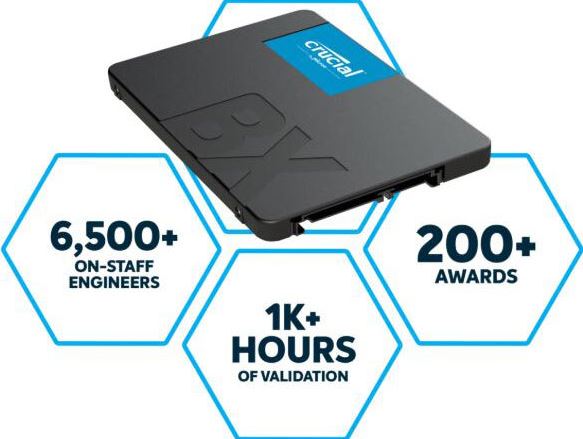 Crucial BX500 500GB SATA 2.5" 3D NAND SSD