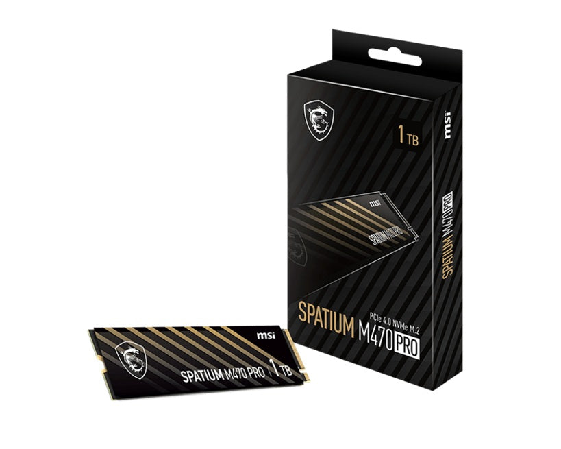 MSI SPATIUM M470 PRO PCIe 4.0 NVMe M.2 1TB SSD up to 6000MB/s Read 5000MB/s Write