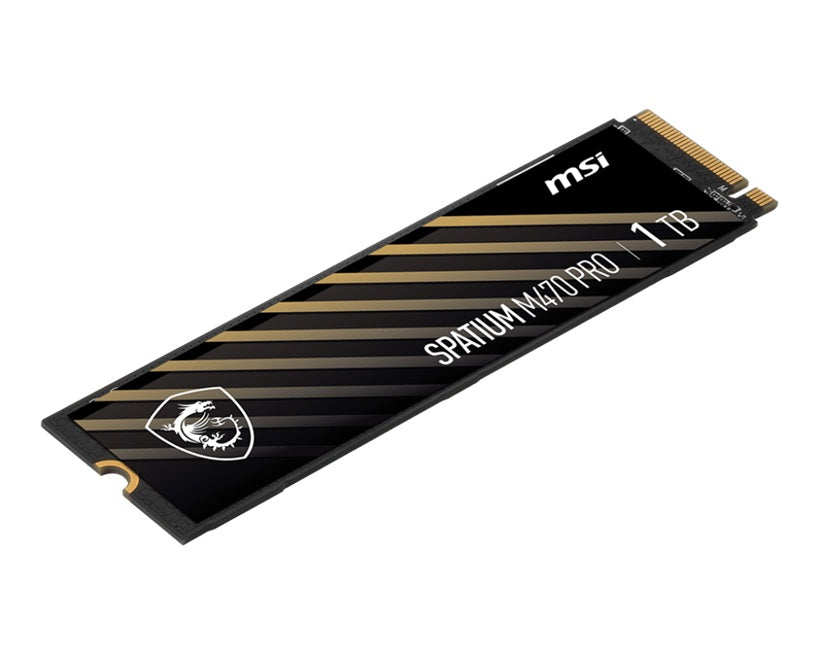 MSI SPATIUM M470 PRO PCIe 4.0 NVMe M.2 1TB SSD up to 6000MB/s Read 5000MB/s Write