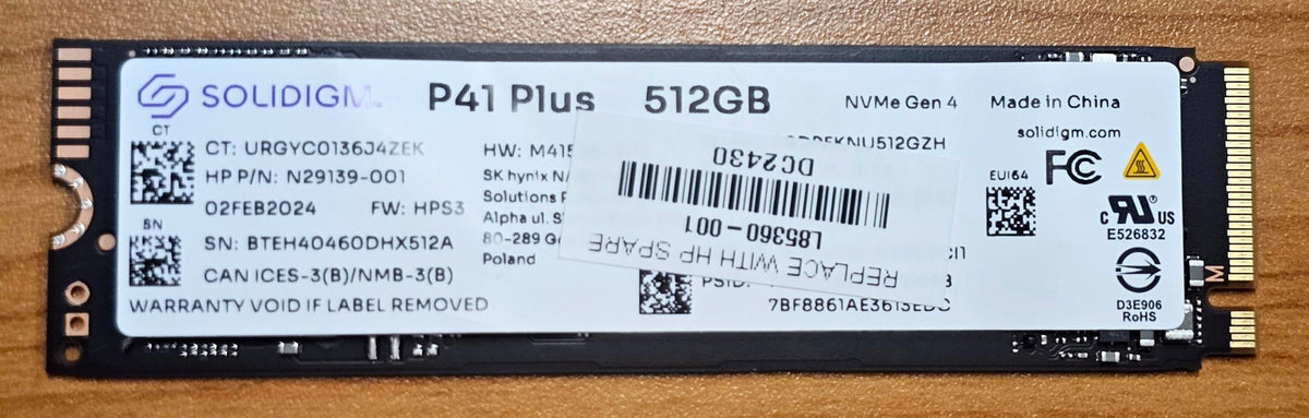 OEM 512GB Gen4 NVMe SSD 3500/1625MB/s R/W