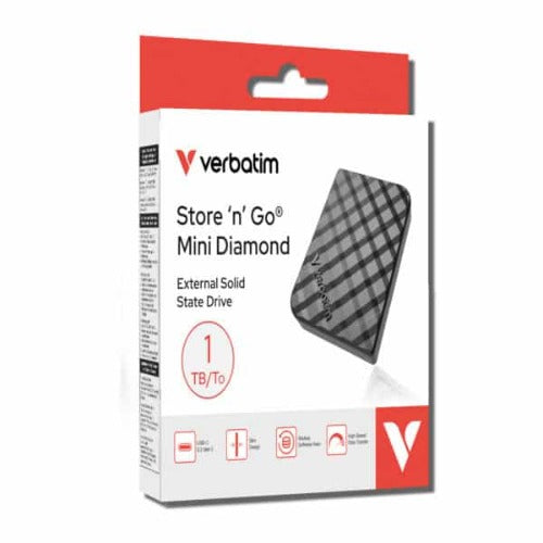 Verbatim 32025 Store'n'Go 1TB USB 3.2 Gen 1 Portable SSD 1000MB/s Read/Write
