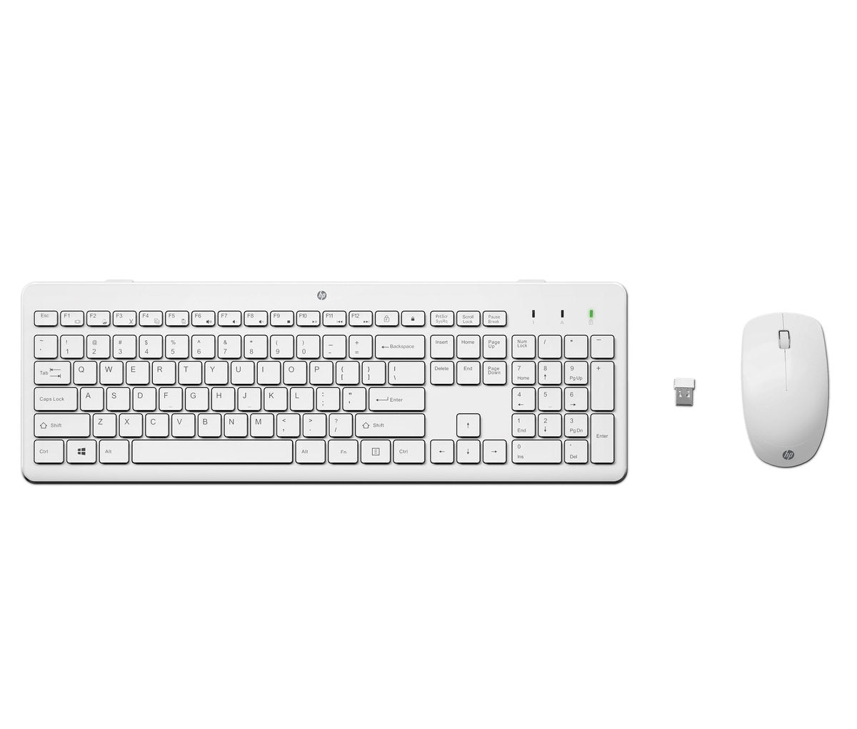 HP 230 Wireless Keyboard and Mouse Combo, White (3L1F0AA)