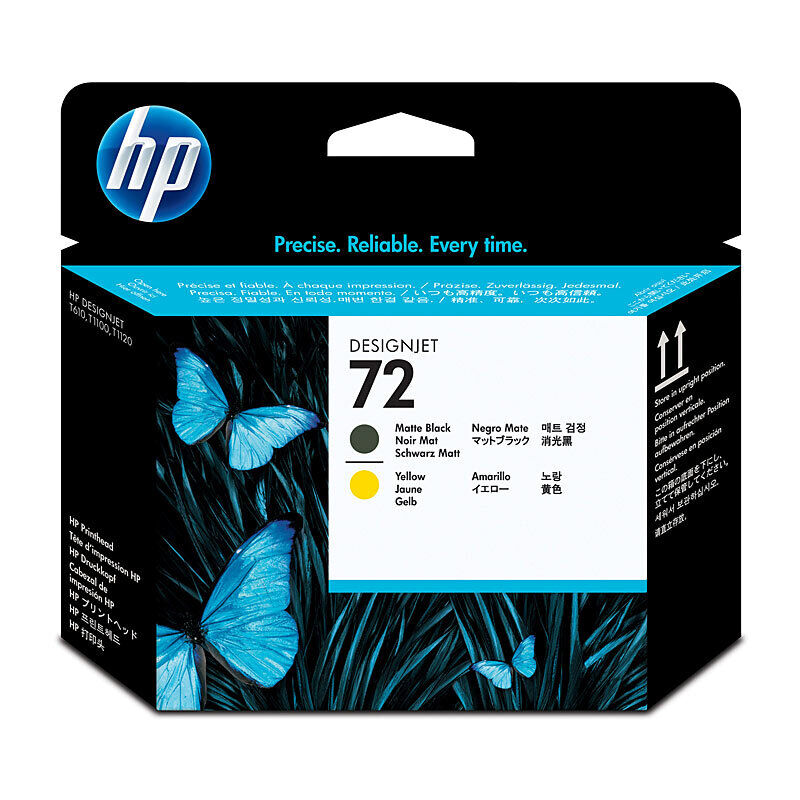 HP 72 Matte Black and Yellow Original DesignJet Printhead (C9384A)