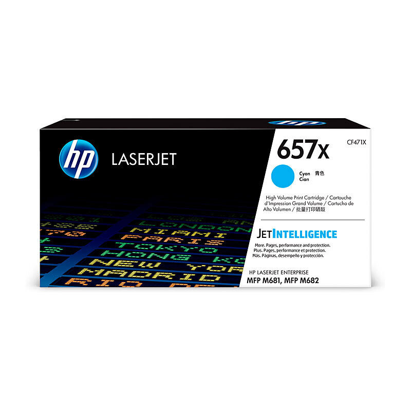 HP 657X Cyan Toner - High Yield - Approx 23K Pages - M681, M682 Compatible (CF471X)