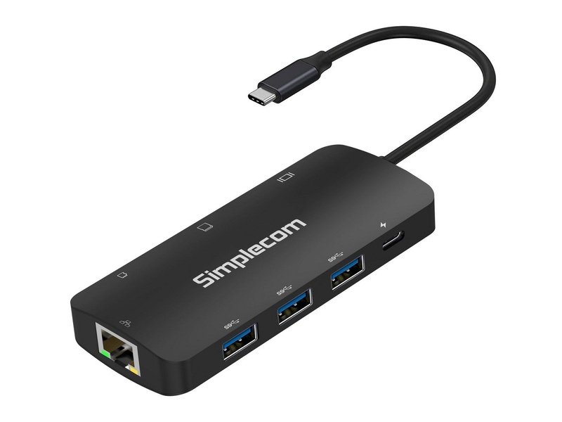 Simplecom USB-C SuperSpeed 8-in-1 Multiport Hub Adapter HDMI 2.0 Docking Station
