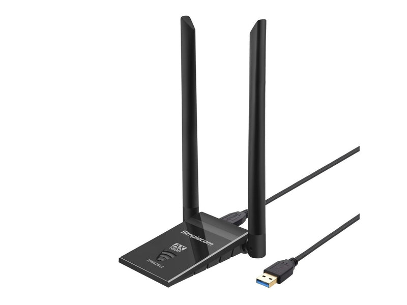 Simplecom NW628v2 AX1800 Dual Band WiFi 6 USB Adapter with 2x 5dBi High Gain Antennas