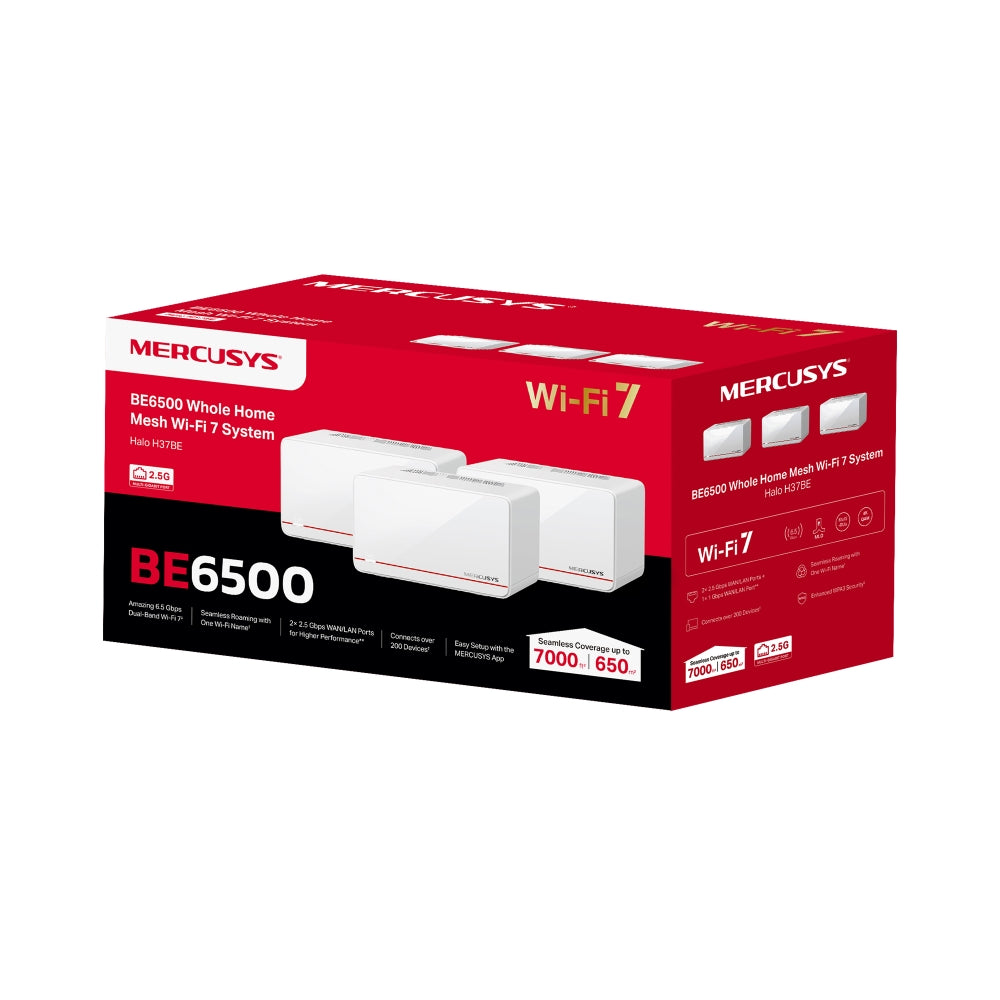 TP-Link Mercusys Halo H37BE BE6500 Whole Home Mesh Wi-Fi 7 System 3-pack Halo H37BE 3-pack