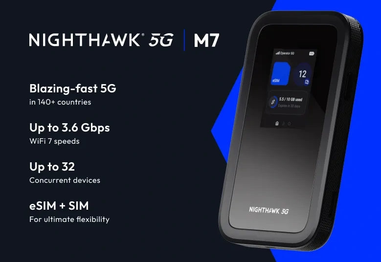 Netgear Nighthawk 5G M7 Mobile WiFi Hotspot Router with eSIM