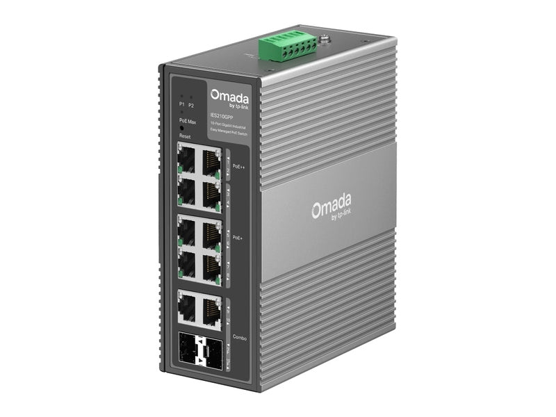 TP-Link IES210GPP Omada 10-Port Gigabit Industrial Easy Managed Switch with 6-Port PoE+ and 2-Port PoE++