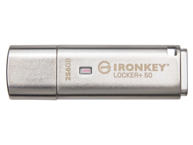 Kingston IronKey Locker+ 50 Encrypted USB Automatic USBtoCloud Back Up 256GB