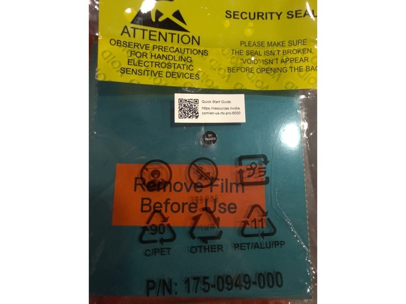 NVIDIA RTX PRO 6000 Blackwell Server Edition 96GB GDDR7 699-2G153-0210-302 / 900-2G153-0000-000 **OEM Security Seal is opend **