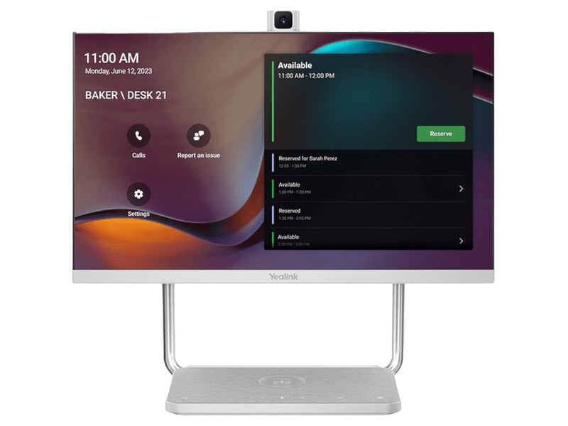 Yealink DeskVision A24 Microsoft Teams Display For Personal Collaboration, 24"Touch Screen, 4K Camera, Built-in Audio, Wireless Charging