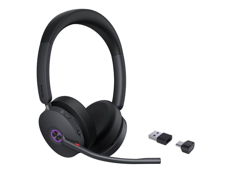 Yealink Wireless BH74 UC Stereo BT ANC Headset, Charge Stand, BT51, Black, C to A Adapter
