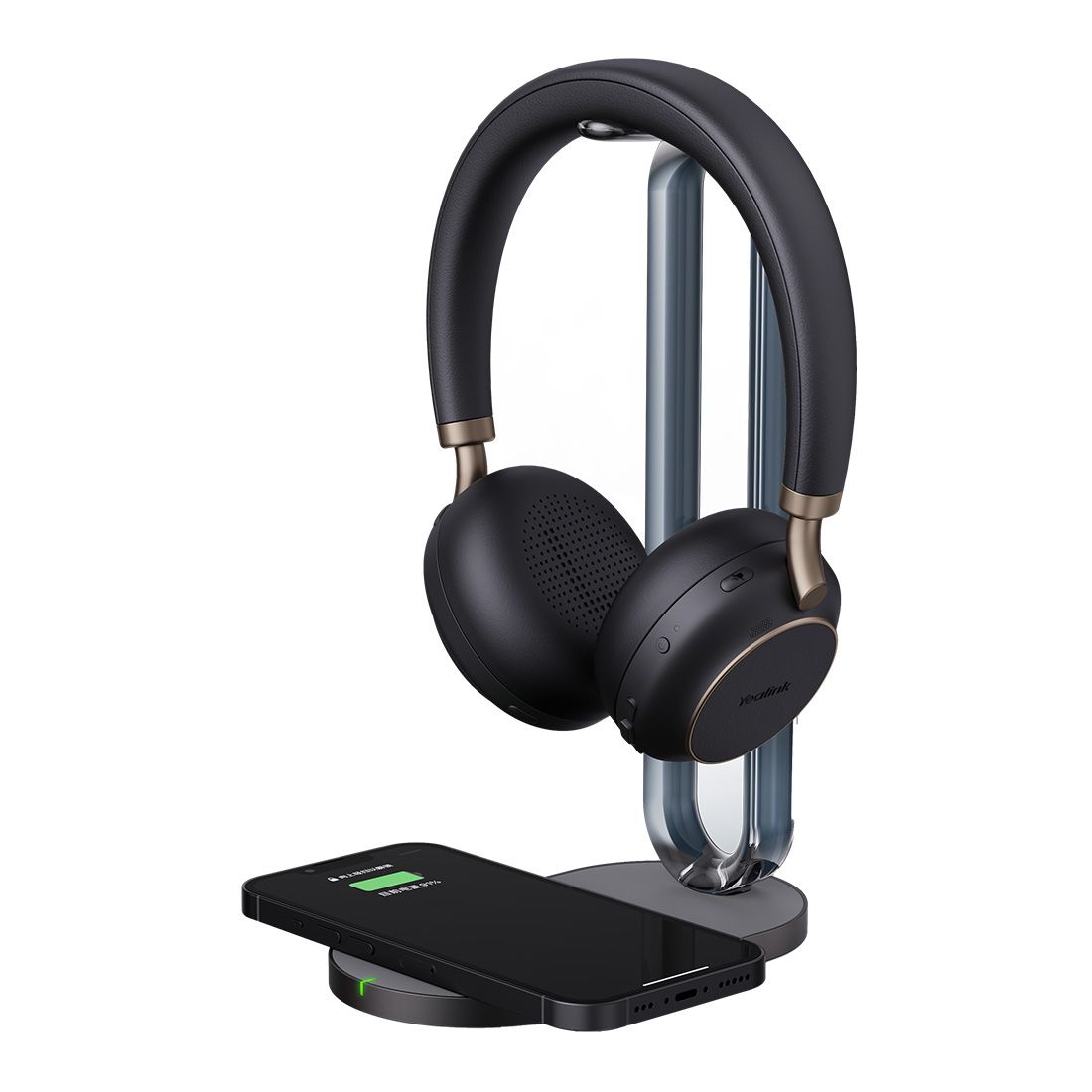 Yealink BH76 Teams ANC Bluetooth Headset With Charging Stand, Black, USB-A, Includes Charging Stand, Rectractable Microphone Up to 35 hours