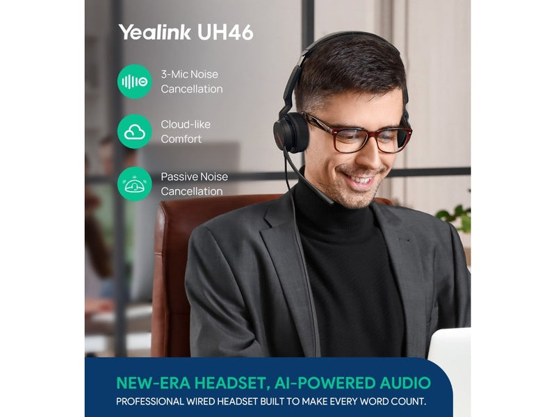 Yealink UH46 Dual Teams USB-C/A Microsoft Certified Teams USB Wired Headset
