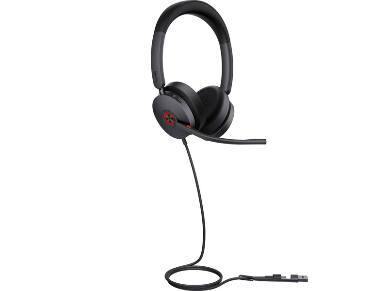 Yealink Wired UH48 MS Stereo Active Noise Cancelling Headset with C to A Adapter