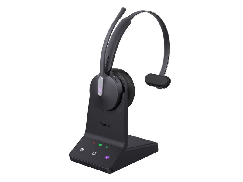 Yealink WH64 Mono UC DECT Wireless Headset, DECT & Bluetooth Wireless Technology, 3-Mic Noise Cancellation, UC Certified, Charging Stands
