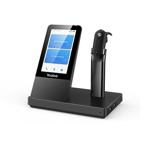 Yealink (WH67-U)C DECT Wireless Convertible Headset, UC Workstation, HD Voice,2-Mic Noise Cancellation,Teams Certified, Lightweight, 4 Wearing Styles
