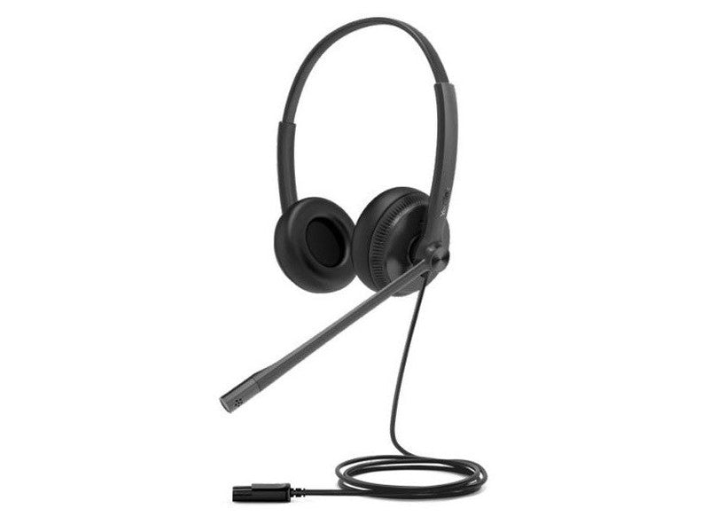 Yealink YHD342 Wideband QD Dual Headset with Soft Leather Ear Cushion, All Day Wearing Comfort, High-Quality Audio