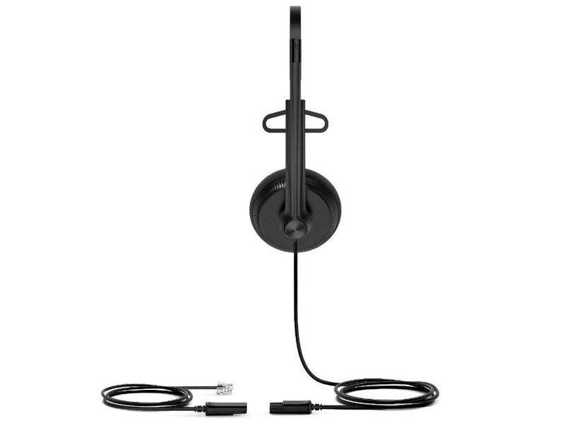 Yealink YHS34 Mono Wired Headset with QD to RJ Port, Wideband Noise-Canceling Headset, Monaural Ear, RJ9, QD Cord, Leather Ear Piece, Hearing Protecti