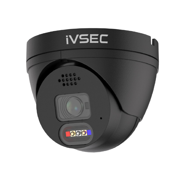 IVSEC Turret IP Camera 8MP 2.8mm Fixed Lens 25fps PoE IP66 Adv Det Adv IVS Black