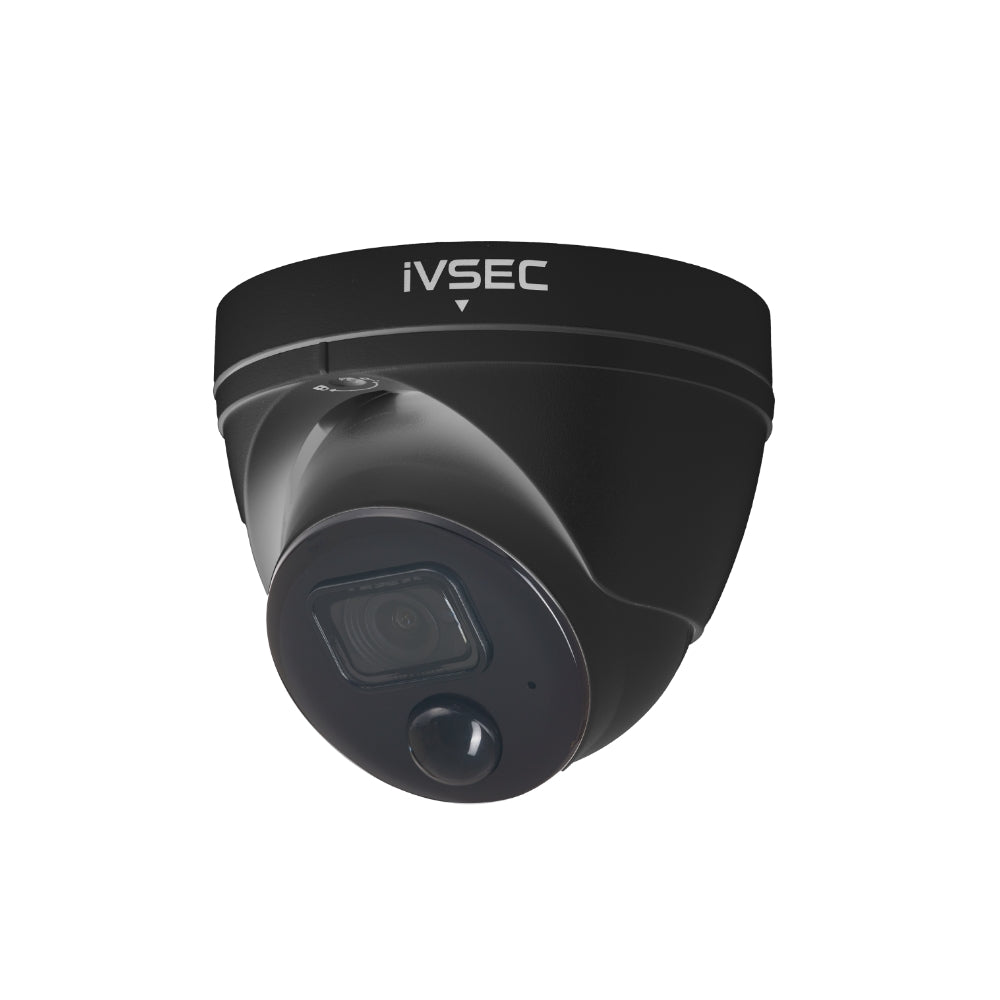 IVSEC Turret IP Camera 8MP 3.6mm Fixed Lens 20fps PoE IP66 30m IR IVS Black