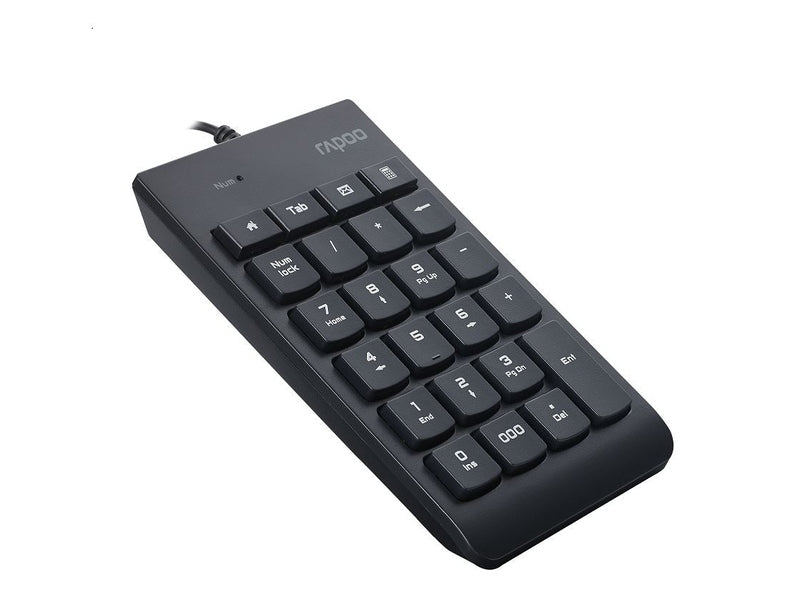 RAPOO K10 Wired Numeric NumberPad Keyboard - Spill Resistant Design, Laser Carved Keycap, Spill-Resistant Design