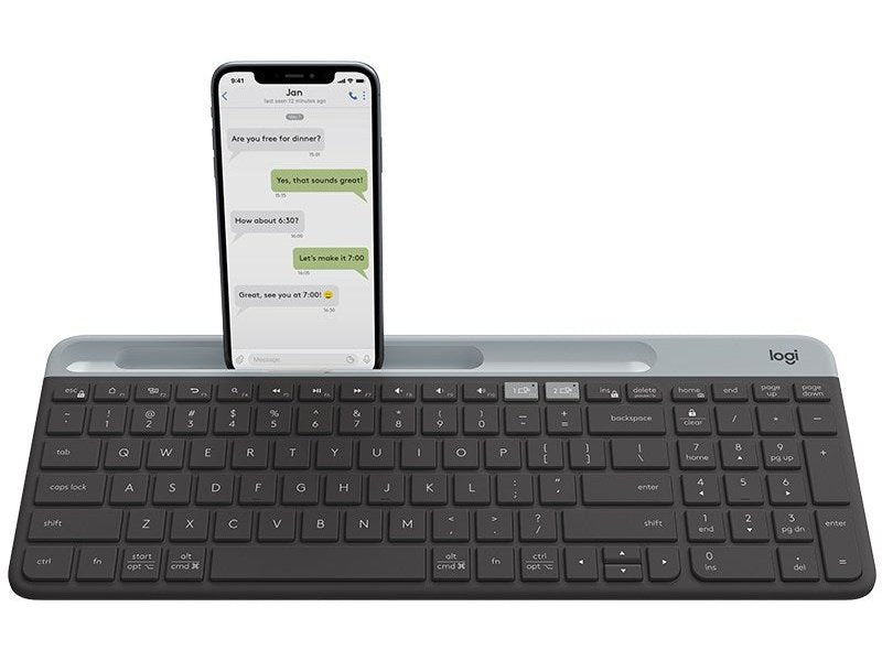 Logitech K580 Unifying Slim Easy Switch Multi-Device Wireless Keyboard Bluetooth + USB - Graphite