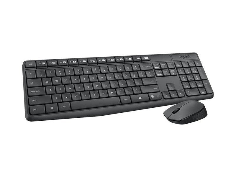 Logitech MK235 Wireless Keyboard and Mouse Combo 2.4GHz Wireless Compact Long Battery Life 8 Shortcut keys