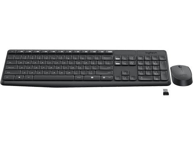 Logitech MK235 Wireless Keyboard and Mouse Combo 2.4GHz Wireless Compact Long Battery Life 8 Shortcut keys