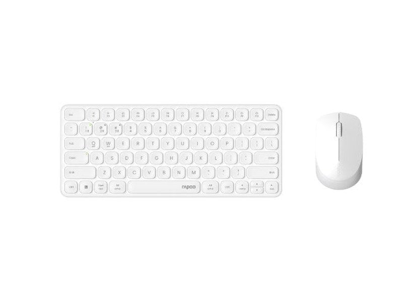 RAPOO X9010M Multi-mode Aluminium Base, Wireless Ultra-slim Combo Set, up to 12 Months Battery, Bluetooth or 2.4Ghz. Office Business Retail White