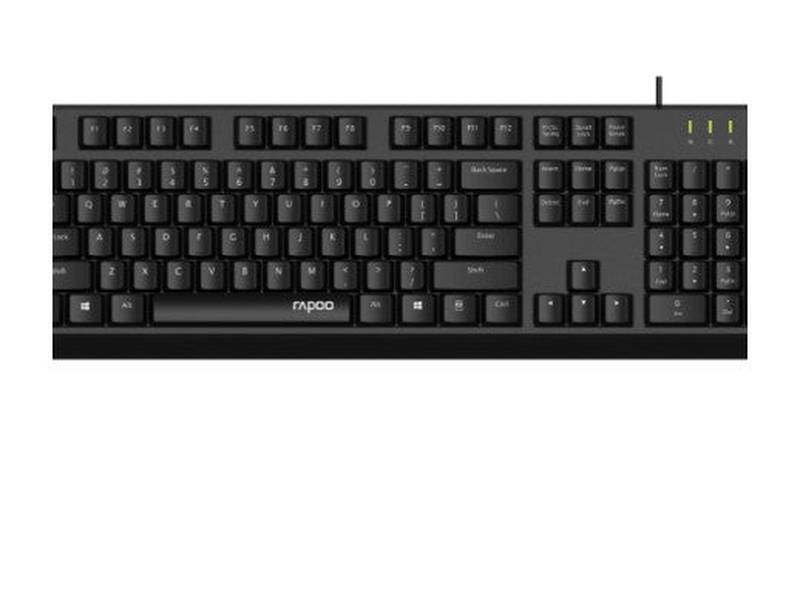 RAPOO NK1900 Wired Keyboard, Entry Level, Laser Carved Keycap, Spill-Resistant, Multimedia Hotkeys ~ NK1800