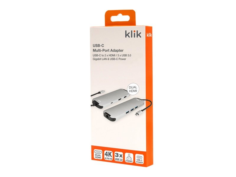 Comsol Klik USB-C Multi-Port Adapter 2 X HDMI LAN 3 X USB3.0 USB-C Pd