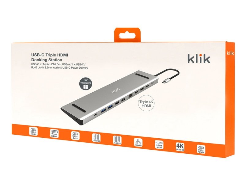 Comsol Klik USB-C Multi-Port Stand Adapter 3 X HDMI 2 X USB3.0 2 X USB2.0 LAN USB-C P