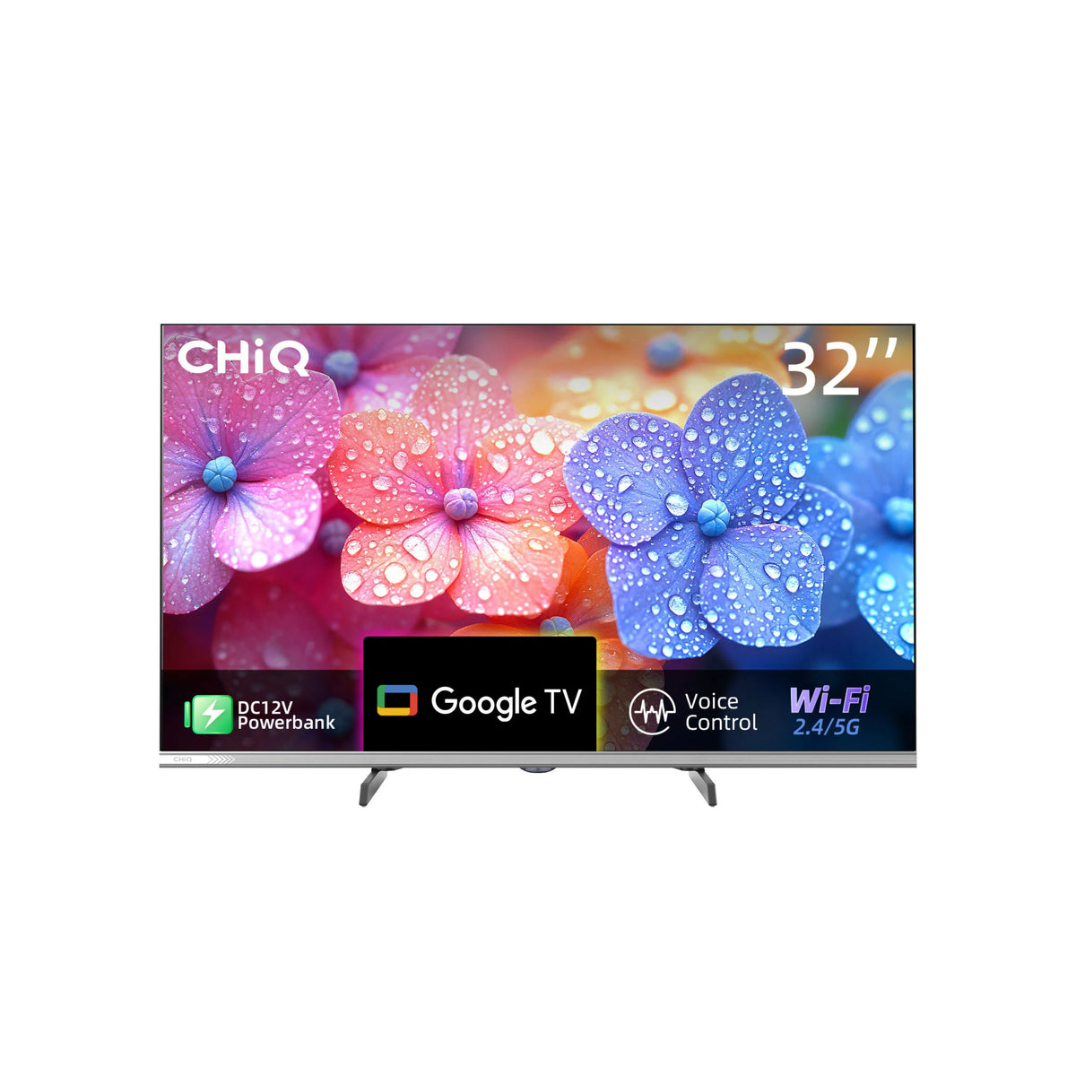 CHiQ L32M9P 32" Portable Google TV HD 200nit DLED Smart Google TV, HDR10/HLG, Dolby DAP/DBX, 200x200 VESA 3 Year Warranty
