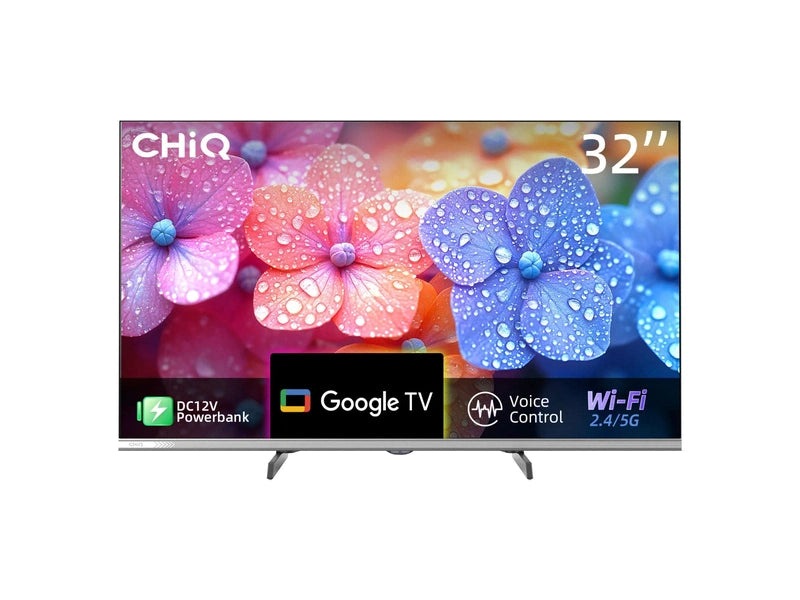CHiQ L32M9P 32" Portable Google TV HD 200nit DLED Smart Google TV, HDR10/HLG, Dolby DAP/DBX, 200x200 VESA 3 Year Warranty
