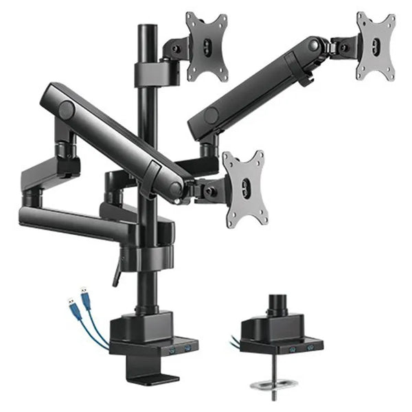 Brateck LDT20-C036UP Triple Monitor Mount with USB Ports