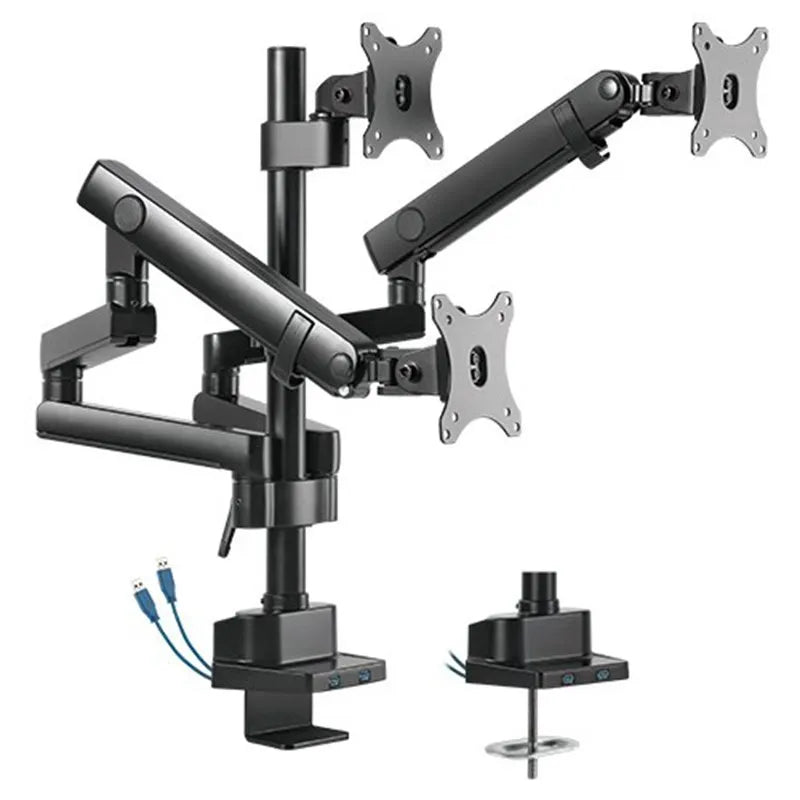 Brateck LDT20-C036UP Triple Monitor Mount with USB Ports